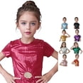 thumbnail image 1 of Girls Glitter Performance Shiny Metallic Dancewear Party Outfit Shirt 13-16 Years, 1 of 3