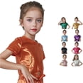 thumbnail image 1 of Girls Glitter Performance Shiny Metallic Dancewear Party Outfit Shirt 8-9 Years, 1 of 3