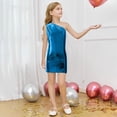 thumbnail image 1 of Girls Glitter Sequin Dress Asymmetric Shoulder Round Neck Sleeveless Party Gown For Toddler Kids Stylish Formal Occasion Girls Summer Dress Cassual Formal Dresses Cute Sun Dresses, 1 of 3