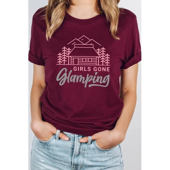 Girls Gone Glamping Girls Trip Cabin Graphic Tee T-Shirt