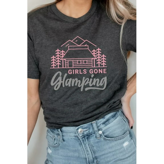 Girls Gone Glamping Girls Trip Cabin Graphic Tee T-Shirt