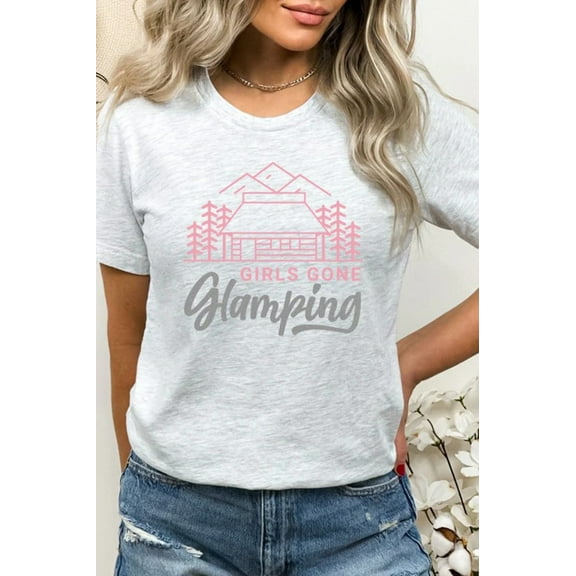 Girls Gone Glamping Girls Trip Cabin Graphic Tee T-Shirt