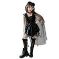 thumbnail image 1 of Girls Gothic V-Neck Sleeveless Tutu Dress with Mesh Cape Sleeves and Belt for Halloween Party 4-12 Years, 1 of 7