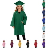 Girls Graduation Gown and Cap Set with Pockets Twill Dress for Spring ...