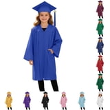 Girls Graduation Gown and Cap Set with Pockets Twill Dress for Spring ...