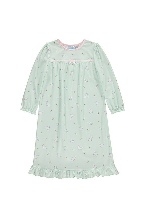 Girls Granny Gown Nightgown, Toddler to Big Kid, Bunny Design, Soft, Comfortable, Adorable Pajamas For Girls