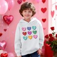 thumbnail image 1 of Girls Graphic Hoodie | White Oversized Pullover with Colorful Hearts Print | Lightweight Casual Sweatshirt for Kids & Youth 4-14 Years,Size 3 T, 1 of 8