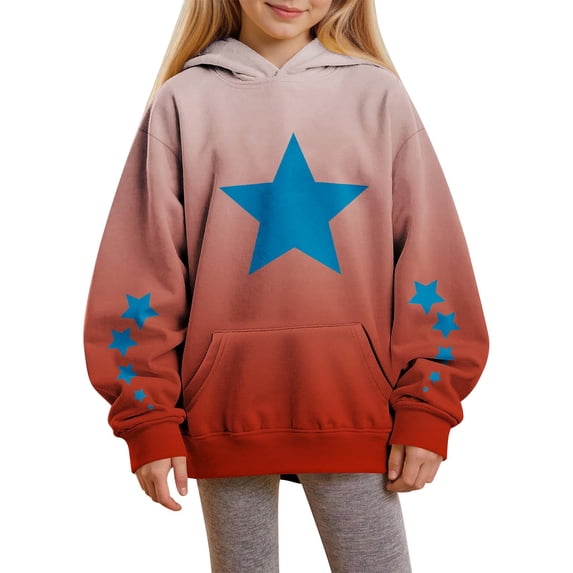 Girls Graphic Hoodies Kids Cute Long Sleeve Oversized Sweatshirts Pullover Loose Casual Fall Clothes Boys Oversized Hoodies Wine 150