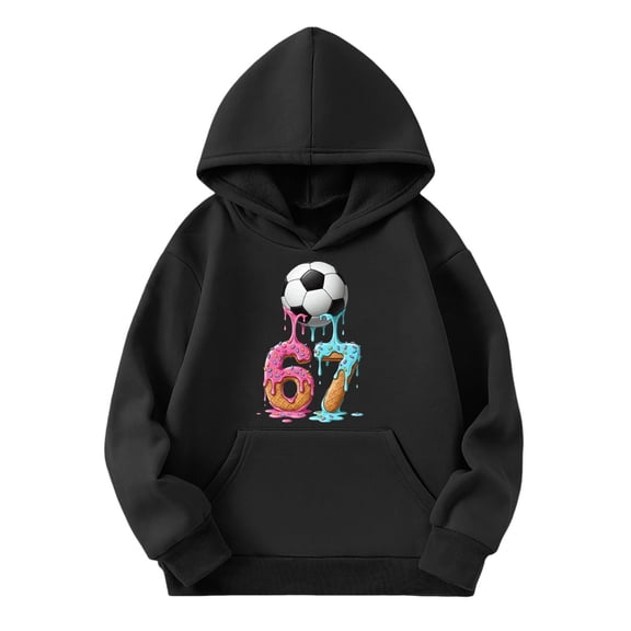 Girls Graphic Print Hooded Sweatshirt Long Sleeve Pullover Casual Top Outdoor Activities Clothes