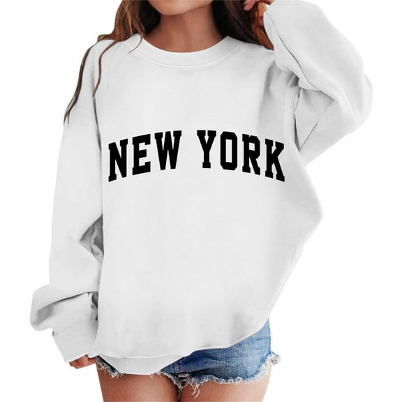 Girls Graphic Print Sweatshirt Cute Drop Shoulder Crewneck Long Sleeve Pullover Top Soft Comfortable Casual Outfit