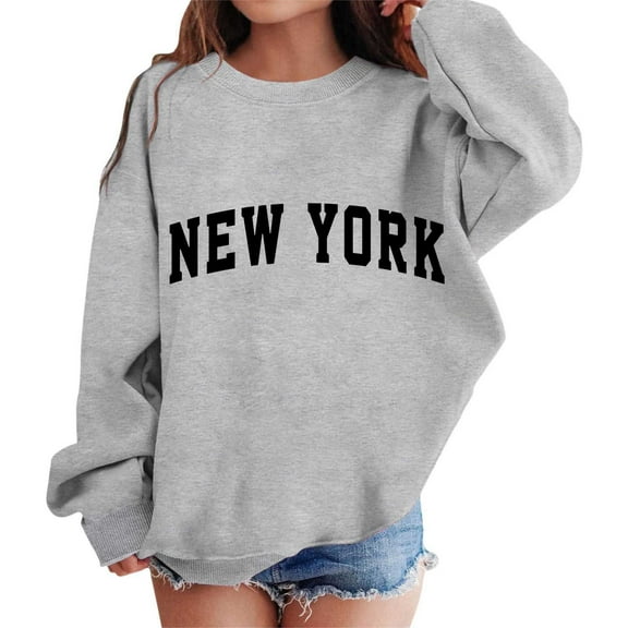 Girls Graphic Print Sweatshirt Cute Drop Shoulder Crewneck Long Sleeve Pullover Top Soft Comfortable Casual Outfit