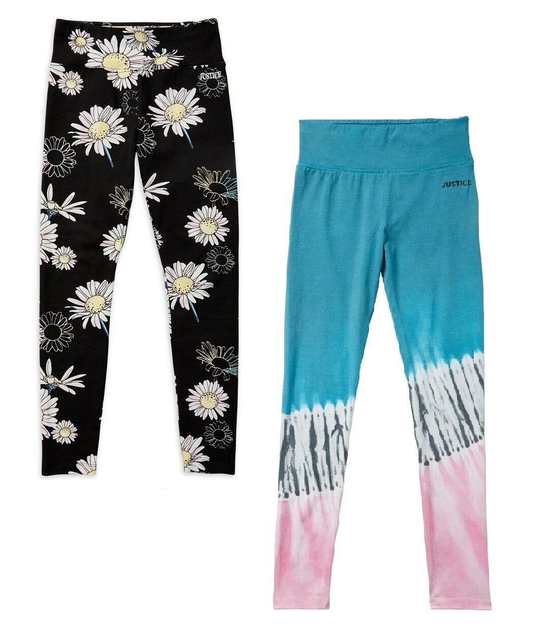 Girls Graphic Print Two Pack Leggings Pants Set