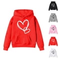 thumbnail image 1 of Girls Graphic Printed Hoodies 2025 Casual Fashion Style Pullover Sweaters Long Sleeve Solid Color Comfortable Sweatshirt Warm Soft Outerwear Coat with Front Pocket for Kids Winter Clothes, 1 of 4