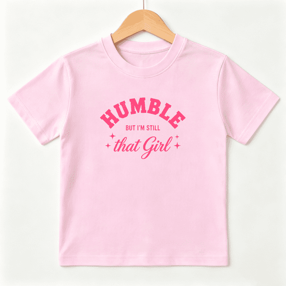 Girls Graphic T-Shirt Humble But Im Still That Girl Quote Cute Kids Tees 100% Cotton Tops Ages 4-13Y