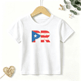 thumbnail image 1 of Girls Graphic T Shirt Puerto Rico Flag Text Design Short Sleeve Kids Tees Cultural Travel Style 100% Cotton Soft Child Tops 4-13Y, 1 of 5