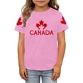 thumbnail image 1 of Girls Graphic T Shirt Short Sleeve Casual Summer Top With Maple Leaf Print Canada Day Celebration Clothes, 1 of 4