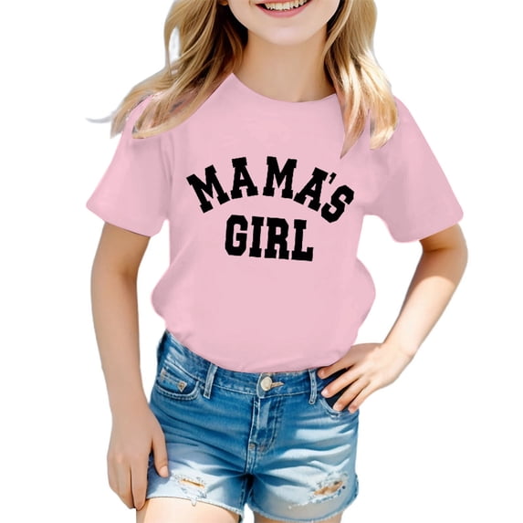 Girls Graphic Tee Cute Summer Casual Short Sleeve Round Neck T-Shirt Soft Comfortable Top for Kids Toddler