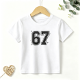 thumbnail image 1 of Girls Graphic Tees 67 Sports Jersey Kids T Shirt Funny Viral Meme 100% Cotton Short Sleeve Soft Tops 4-13Y, 1 of 5