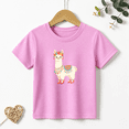 thumbnail image 1 of Girls Graphic Tees Boho Llama Flower Crown Kids T Shirt Cute Animal 100% Cotton Short Sleeve Soft Tops 4-13Y, 1 of 5