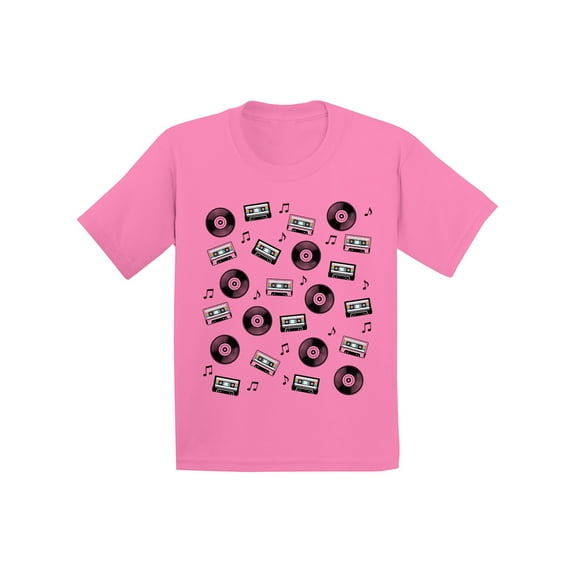Girls Graphic Tees - Cassettes Retro T-Shirt for Youth