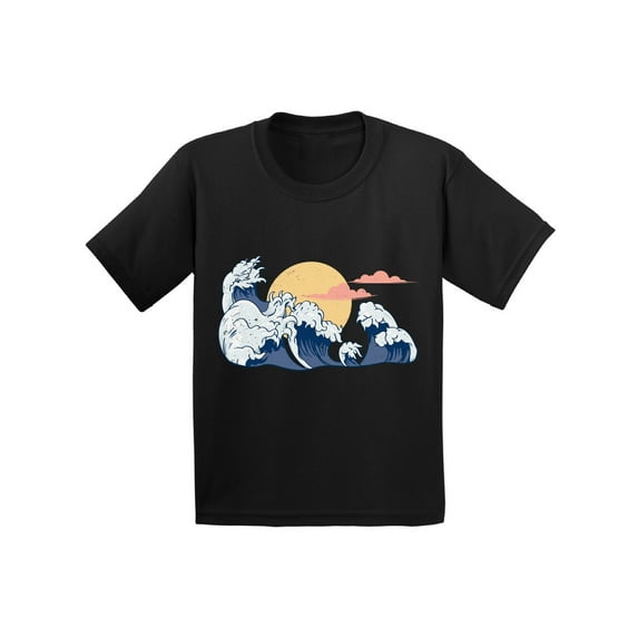 Girls Graphic Tees - Cool Waves T-Shirt for Youth