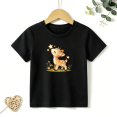 thumbnail image 1 of Girls Graphic Tees Cute Fawn Deer Stars Kids T Shirt Summer Nature 100% Cotton Short Sleeve Soft Tops 4-13Y, 1 of 5