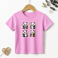 thumbnail image 1 of Girls Graphic Tees Cute Panda Grid Kids T Shirt Kawaii Animal 100% Cotton Short Sleeve Soft Tops 4-13Y, 1 of 5