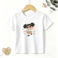 thumbnail image 1 of Girls Graphic Tees Dancing Girl Music Notes Kids T Shirt Cute Party 100% Cotton Short Sleeve Soft Tops 4-13Y, 1 of 5