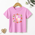 thumbnail image 1 of Girls Graphic Tees Duck Strawberry Wreath Kids T Shirt Cute 100% Cotton Short Sleeve Soft Tops 4-13Y, 1 of 5