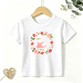 thumbnail image 1 of Girls Graphic Tees Duck Strawberry Wreath Kids T Shirt Cute 100% Cotton Short Sleeve Soft Tops 4-13Y, 1 of 5
