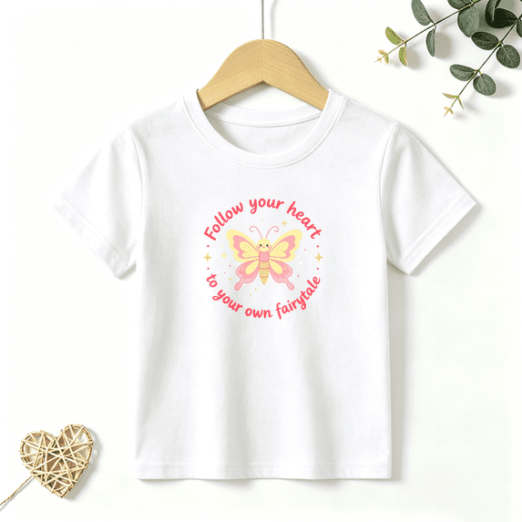 Girls Graphic Tees Fairytale Butterfly Star Kids T Shirt Cute Magical 100% Cotton Short Sleeve Soft Tops 4-13Y