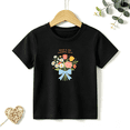 thumbnail image 1 of Girls Graphic Tees Flower Bouquet Floral Kids T Shirt Peace Joy 100% Cotton Short Sleeve Soft Tops 4-13Y, 1 of 5