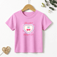 thumbnail image 1 of Girls Graphic Tees Heart Cherries Floral Kids T Shirt Sweet 100% Cotton Short Sleeve Soft Tops 4-13Y, 1 of 5