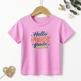 thumbnail image 1 of Girls Graphic Tees Hello First Grade Kids T Shirt Back To School 100% Cotton Short Sleeve Soft Tops 4-13Y, 1 of 5