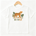 thumbnail image 1 of Girls Graphic Tees Leopard Jungle Wild Safari Short Sleeve Kids T-Shirt, 100% Cotton Soft Casual Tops for Children, 1 of 5