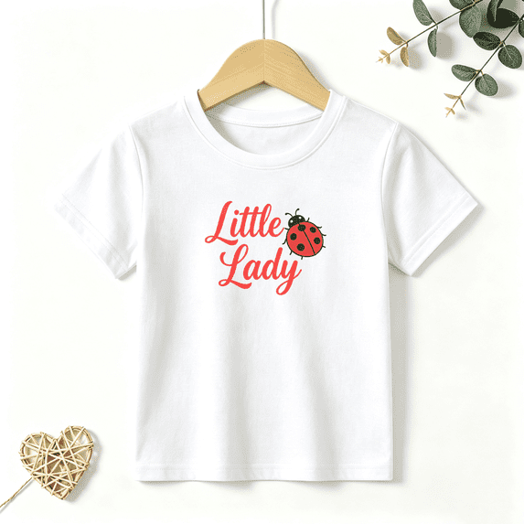 Girls Graphic Tees Little Ladybug Lady Kids T Shirt Cute Sweet 100% Cotton Short Sleeve Soft Tops 4-13Y