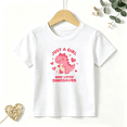 thumbnail image 1 of Girls Graphic Tees Loves Dinosaurs Kids T Shirt Cute Pink Dino 100% Cotton Short Sleeve Soft Tops 4-13Y, 1 of 5
