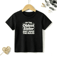 thumbnail image 1 of Girls Graphic Tees Oldest Sister Make Rules Kids T Shirt Funny 100% Cotton Short Sleeve Soft Tops 4-13Y, 1 of 5