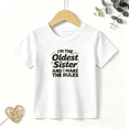 thumbnail image 1 of Girls Graphic Tees Oldest Sister Make Rules Kids T Shirt Funny 100% Cotton Short Sleeve Soft Tops 4-13Y, 1 of 5