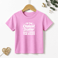 thumbnail image 1 of Girls Graphic Tees Oldest Sister Make Rules Kids T Shirt Funny 100% Cotton Short Sleeve Soft Tops 4-13Y, 1 of 5