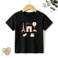 thumbnail image 1 of Girls Graphic Tees Paris Kids T Shirt Cute Travel France 100% Cotton Short Sleeve Soft Tops 4-13Y, 1 of 5