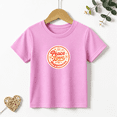 thumbnail image 1 of Girls Graphic Tees Peace Love Happiness Kids T Shirt 70s Hippie 100% Cotton Short Sleeve Soft Tops 4-13Y, 1 of 5