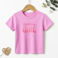 thumbnail image 1 of Girls Graphic Tees Pink Birthday Girl Kids T Shirt Party Sweet 100% Cotton Short Sleeve Soft Tops 4-13Y, 1 of 5