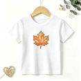 thumbnail image 1 of Girls Graphic Tees Plaid Maple Leaf Kids T Shirt Fall Autumn Cute 100% Cotton Short Sleeve Soft Tops 4-13Y, 1 of 5