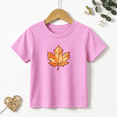 thumbnail image 1 of Girls Graphic Tees Plaid Maple Leaf Kids T Shirt Fall Autumn Cute 100% Cotton Short Sleeve Soft Tops 4-13Y, 1 of 5