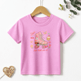 thumbnail image 1 of Girls Graphic Tees Roller Skate Kids T Shirt Retro Floral 100% Cotton Short Sleeve Soft Tops 4-13Y, 1 of 5