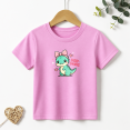 thumbnail image 1 of Girls Graphic Tees Sassysaurus Dinosaur Kids T Shirt Cute Animal 100% Cotton Short Sleeve Soft Tops 4-13Y, 1 of 5