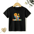 thumbnail image 1 of Girls Graphic Tees Seek The Sunshine Kids T Shirt Sunflower 100% Cotton Short Sleeve Soft Tops 4-13Y, 1 of 5