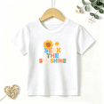 thumbnail image 1 of Girls Graphic Tees Seek The Sunshine Kids T Shirt Sunflower 100% Cotton Short Sleeve Soft Tops 4-13Y, 1 of 5