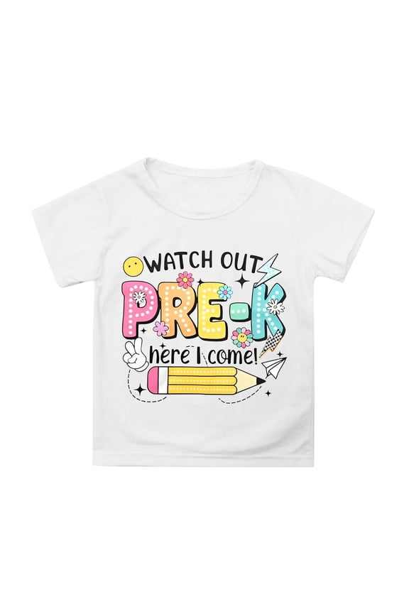 Girls Graphic Tees Short Sleeve Leisure Cartoon Print Back To School Going Out Tops